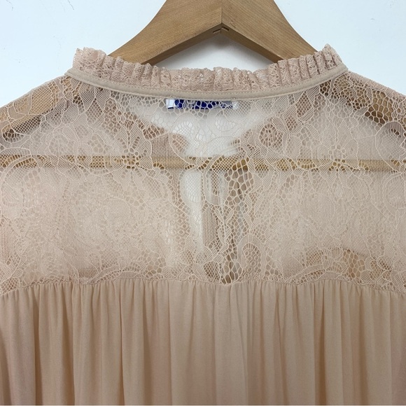 Zara Balloon Sleeve Blouse Lace Yoke - Picture 9 of 11